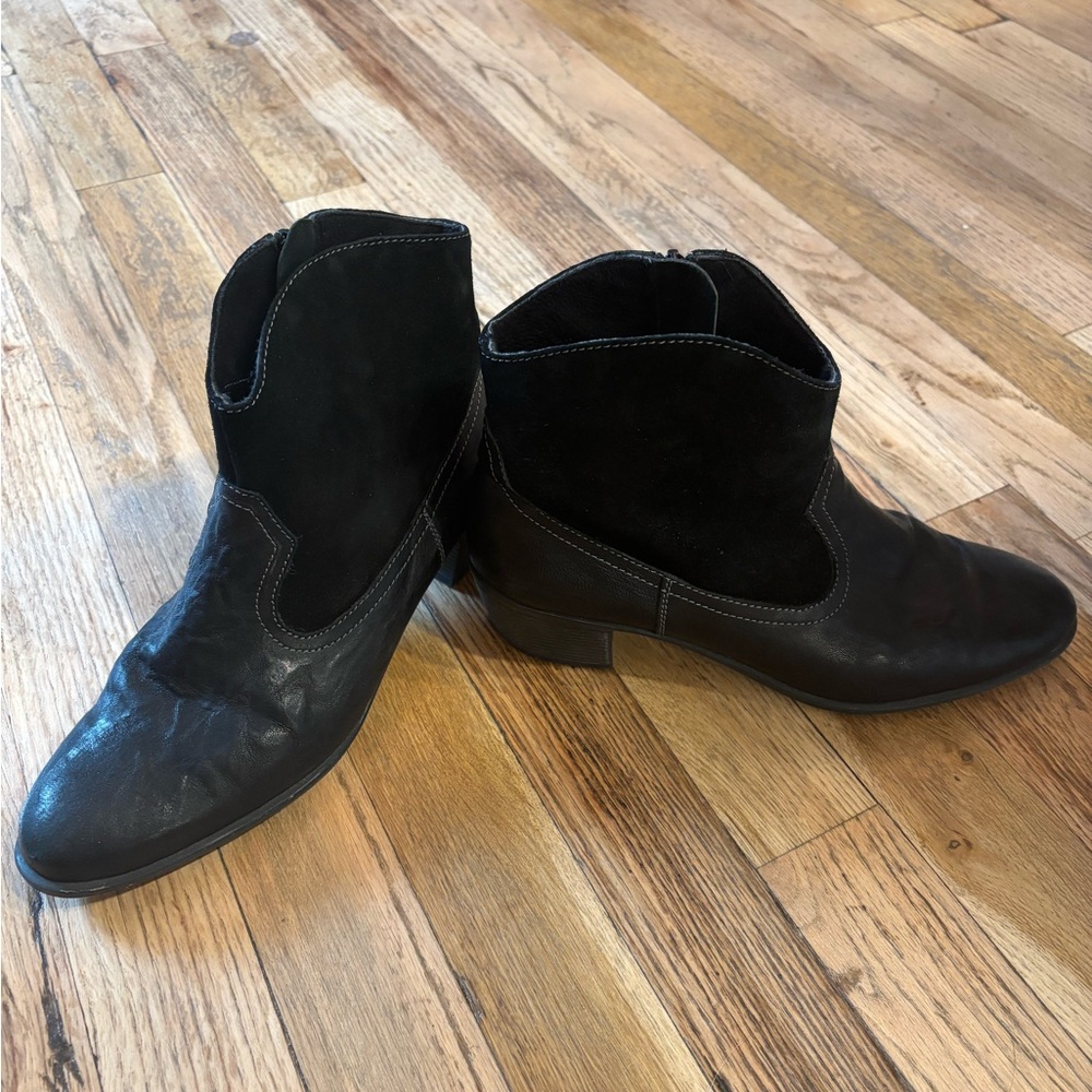 Black Leather Ankle Boots